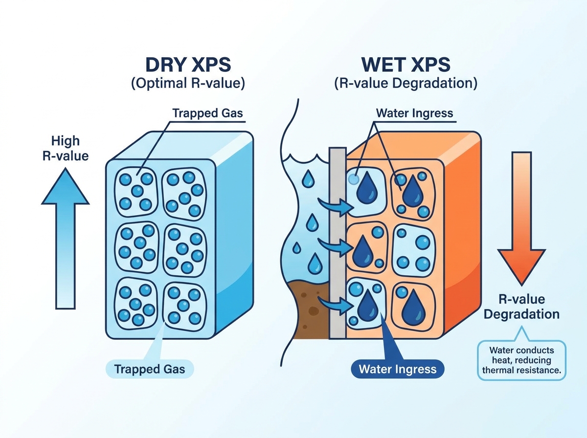 XPS water absorption test setup